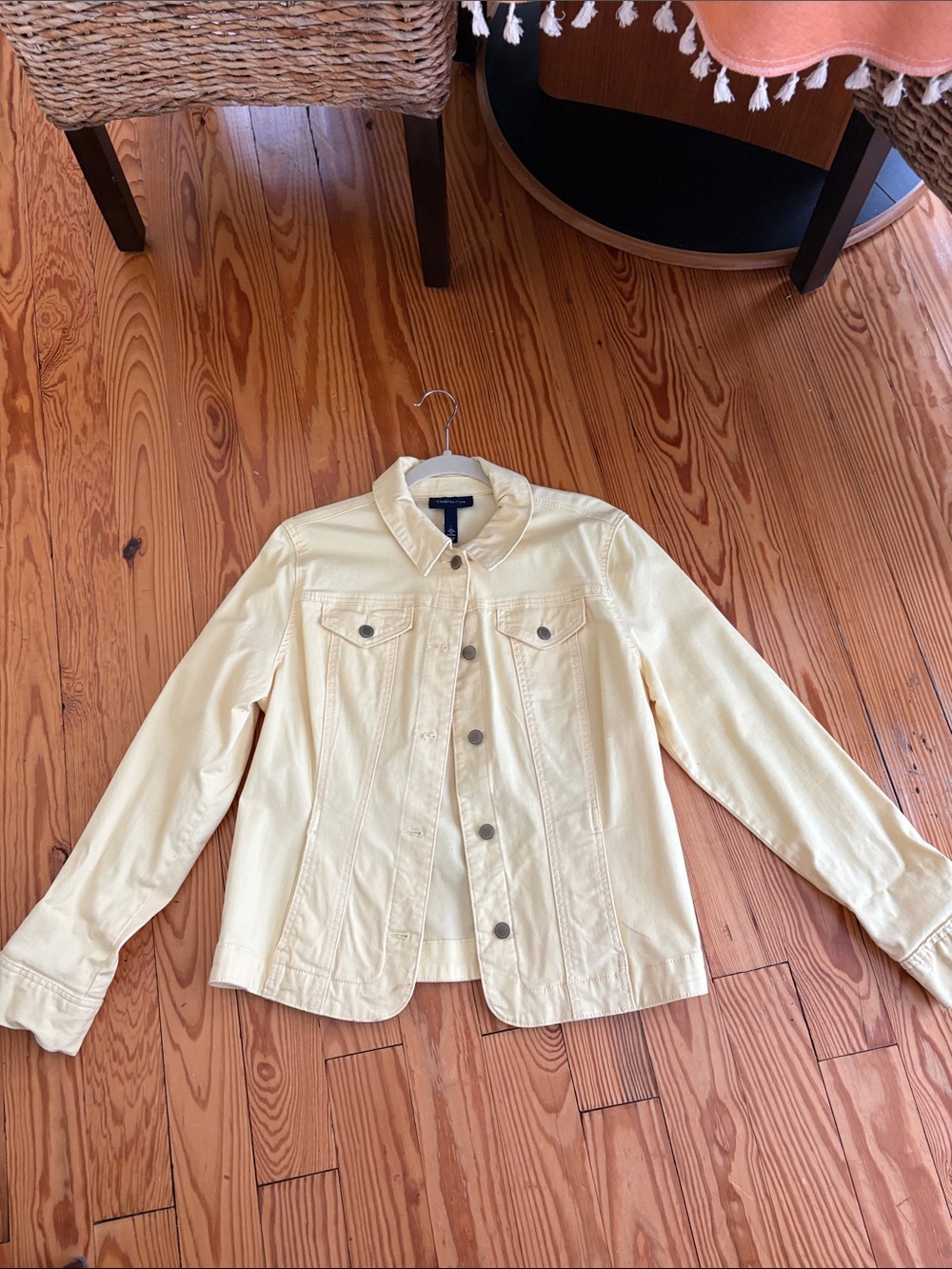 Charter Club Light Yellow Women's Cotton Jacket Sz L